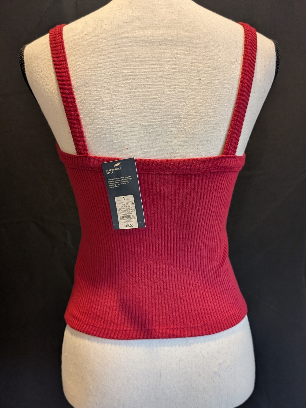 Universal Thread Red Ribbed Square-Neck Tank - Picture 4 of 7